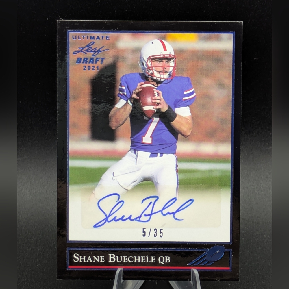 2021 Leaf Ultimate Draft - 1992 Black Gold Auto - /35 - Shane Buechele - #BG-SB1